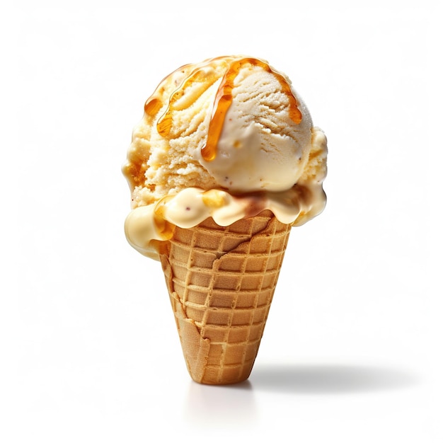 Ice cream on white background Generative AI