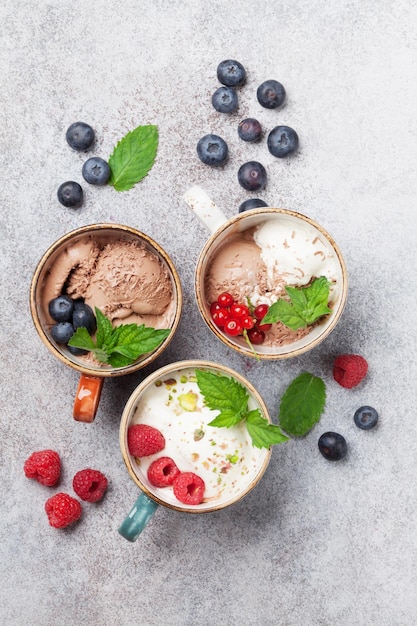 Ice cream with berries