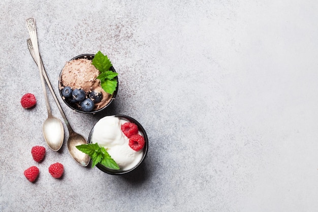 Ice cream with berries