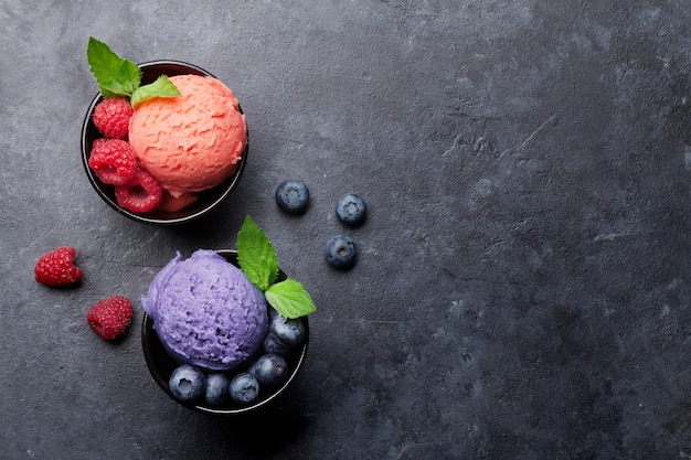 Ice cream with berries