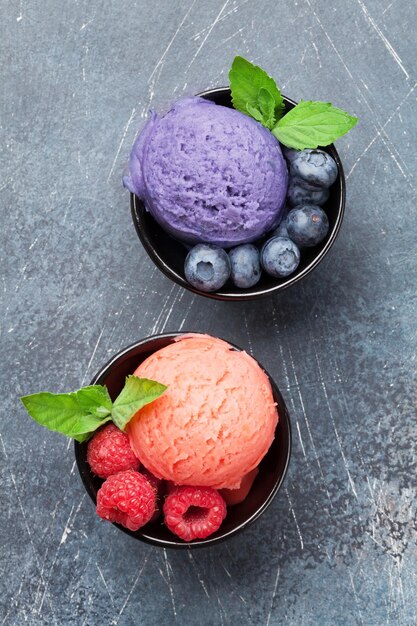 Ice cream with berries