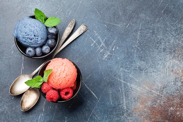 Ice cream with berries