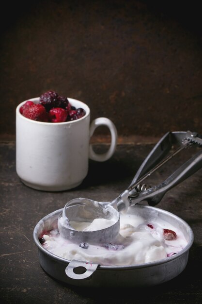 Ice cream with berries