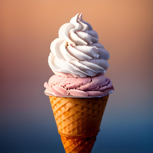 Photo ice cream with blur background