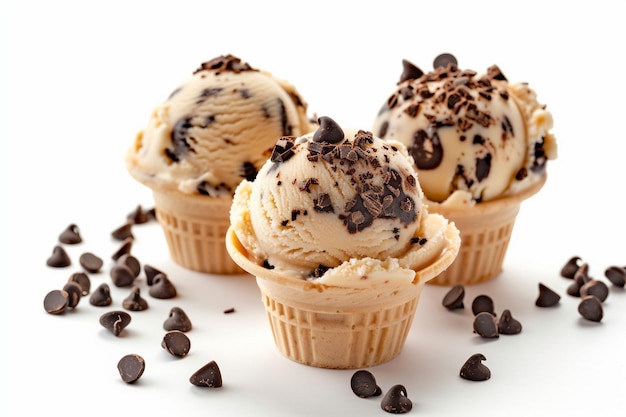 Ice Cream with Chocolate Chips on Top