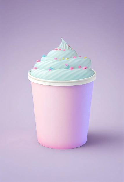 컵 모형 디자인의 아이스크림