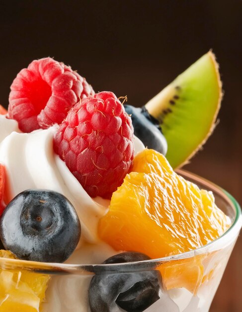 Ice cream with fruits