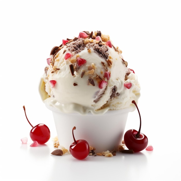 Ice Cream with white background high quality ultra