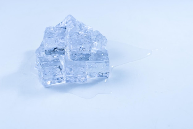 Ice crystal cubes space for text or design