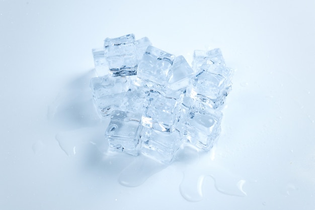 Ice crystal cubes, space for text or design.