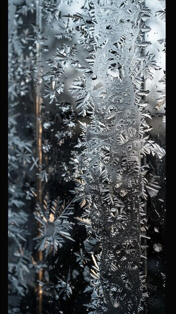 Photo ice crystals on window