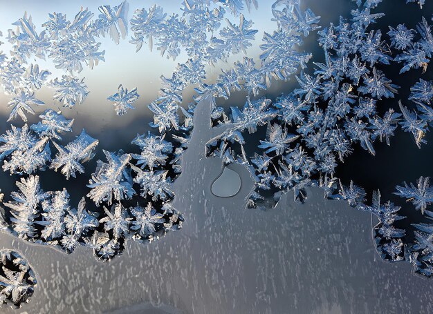 Ice crystals on window