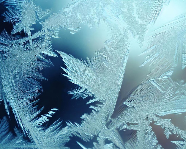 Photo ice crystals on window
