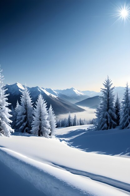 Ice crystals wonderland detailed winter landscape photography