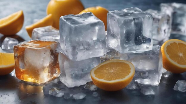 Ice cubes arrangement still life