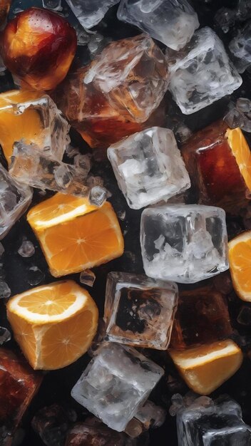 Ice cubes arrangement still life