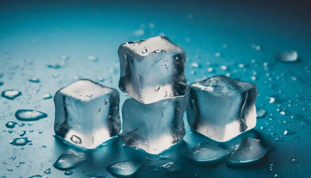 Ice cubes background Frozen water