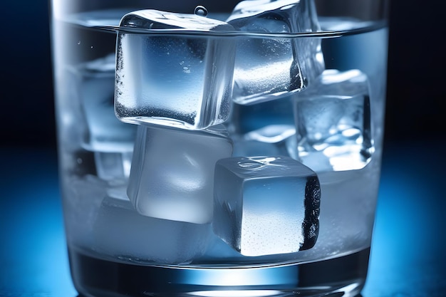 Ice Cubes in a Glass of Water