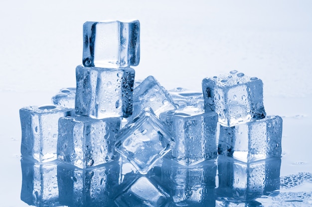 Ice cubes isolated on  background