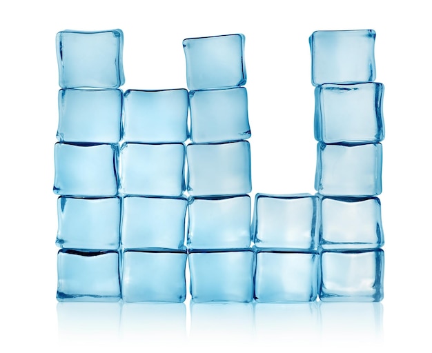 Ice cubes isolated on a white background