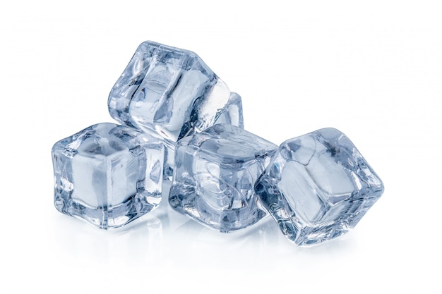 Ice cubes isolated on a white 