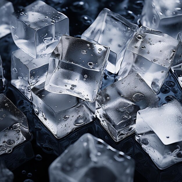 ice cubes in monochrome palette