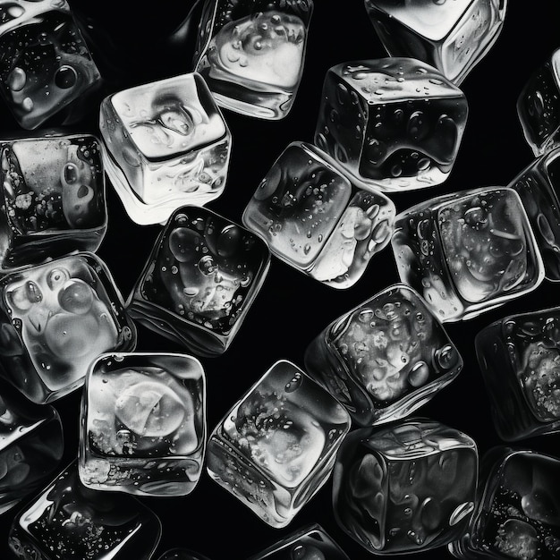 ice cubes in monochrome palette