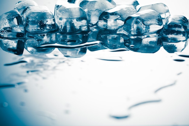 Ice cubes on reflex table Studio shot