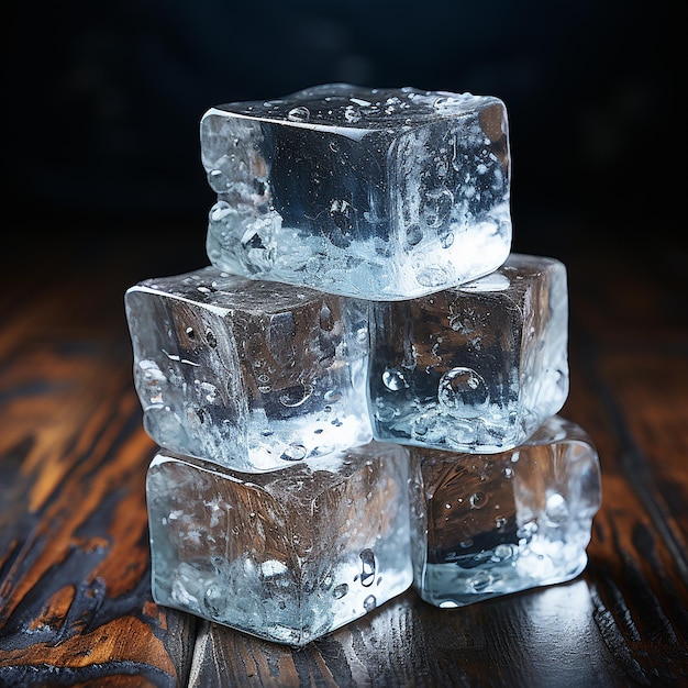 Ice Cubes Stacked in Pearl Color and Texture