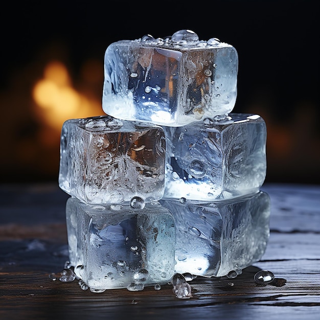Кубики льда, сложенные жемчужным цветом и текстурой