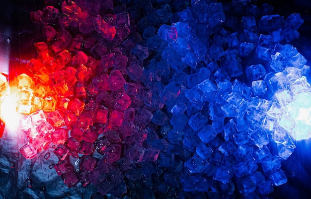 ice cubes texture red and blue