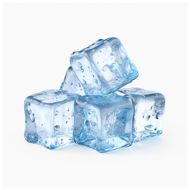 Ice cubes on white background