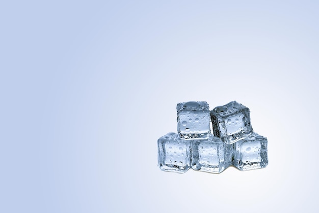 Ice cubes on white background