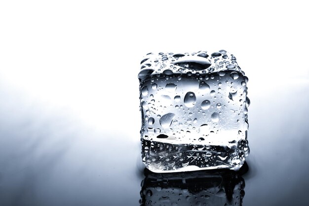 Ice cubes with water drop