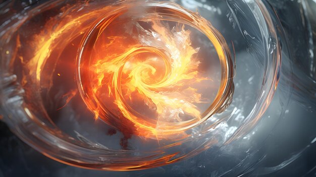 Ice and flame abstract art wallpaper