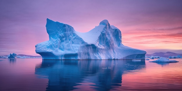 Ice floats off of the waters of Antarctica