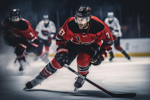 Photo ice hockey player in a game