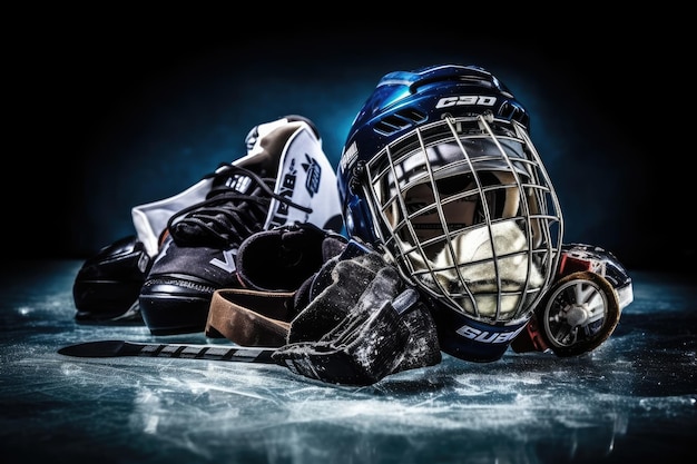 ice hockey tools and equipment professional advertising photography