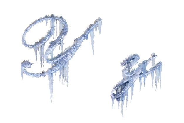 Photo ice letter y 3d rendering