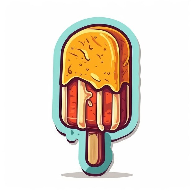 Ice lolly sticker isolated ai generated