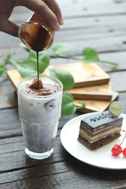 Photo ice milk coffee