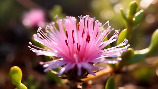 Ice Plant-bloem bloeide prachtig met natuurlijke achtergrond Generatieve AI