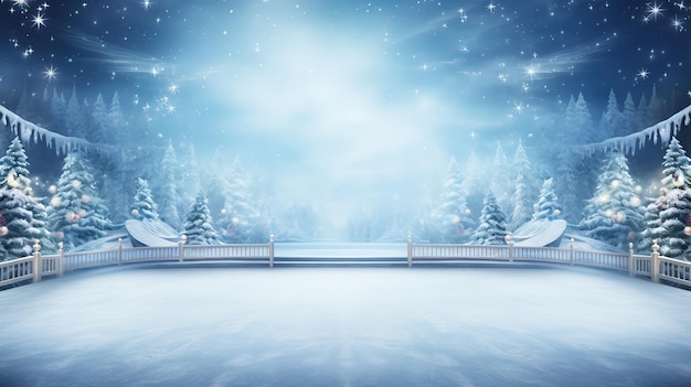 アイス リンクのクリスマスの背景