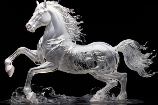 Ice Sculpture of Horse in Dynamic Pose. Beautiful Horse Ice Figure Stock  Image - Image of sculpture, frost: 298813291