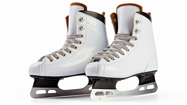 Ice skates on white background AI Generative