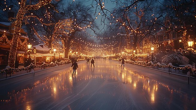 Photo the ice skating rink is a beautiful sight