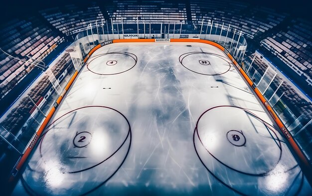 Photo ice skating rink with the word ice on the bottom