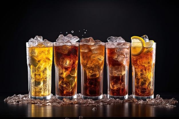 Ice Soft Drinks In The Glass