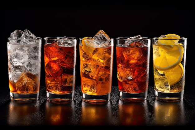 Ice Soft Drinks In The Glass