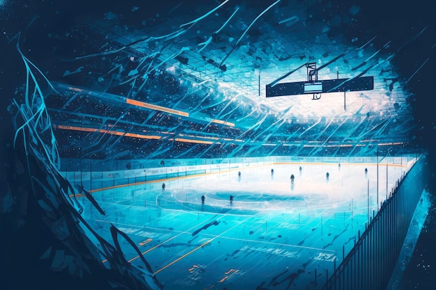 Ice stadium ice skating rink for winter sports ice hockey generative ai